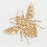 Sferra Bombo Table Linens Dinner Napkin Gold on White Colored Fabric Swatch