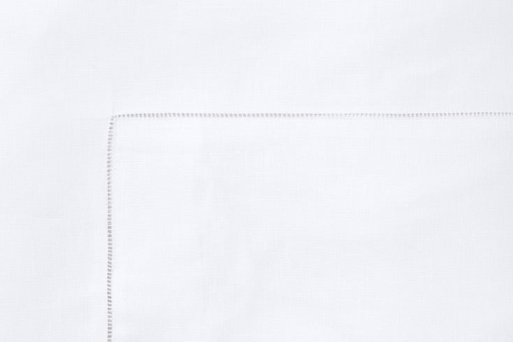 Sferra Classico Linen Pillowcase Pair White Colored Fabric Swatch