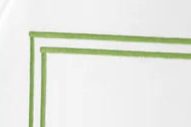 Sferra Grande Hotel Flat Sheet Fern on White Colored Fabric Swatch