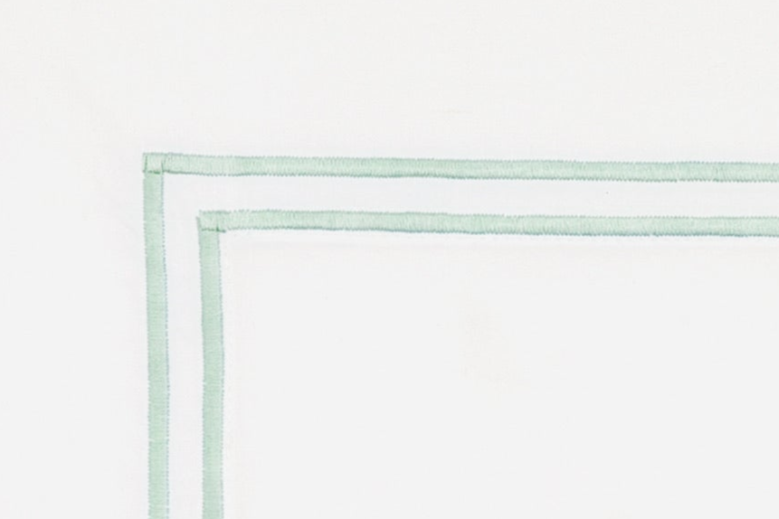 Sferra Grande Hotel Flat Sheet Mist on WhiteColored Fabric Swatch